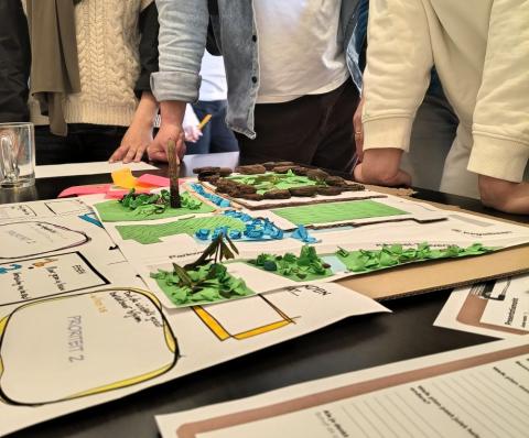 maquette van een waterplan voor Helmond